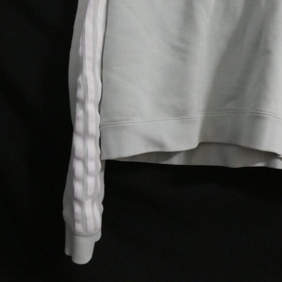 ADIDAS | large | Light Green Adidas Hoodie | White Stripes | Stitched Logo - Picture 7 of 16